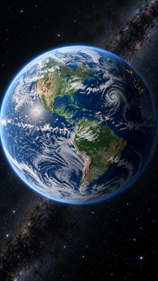 与此同时,地球绕太阳公转,每年完成一圈。